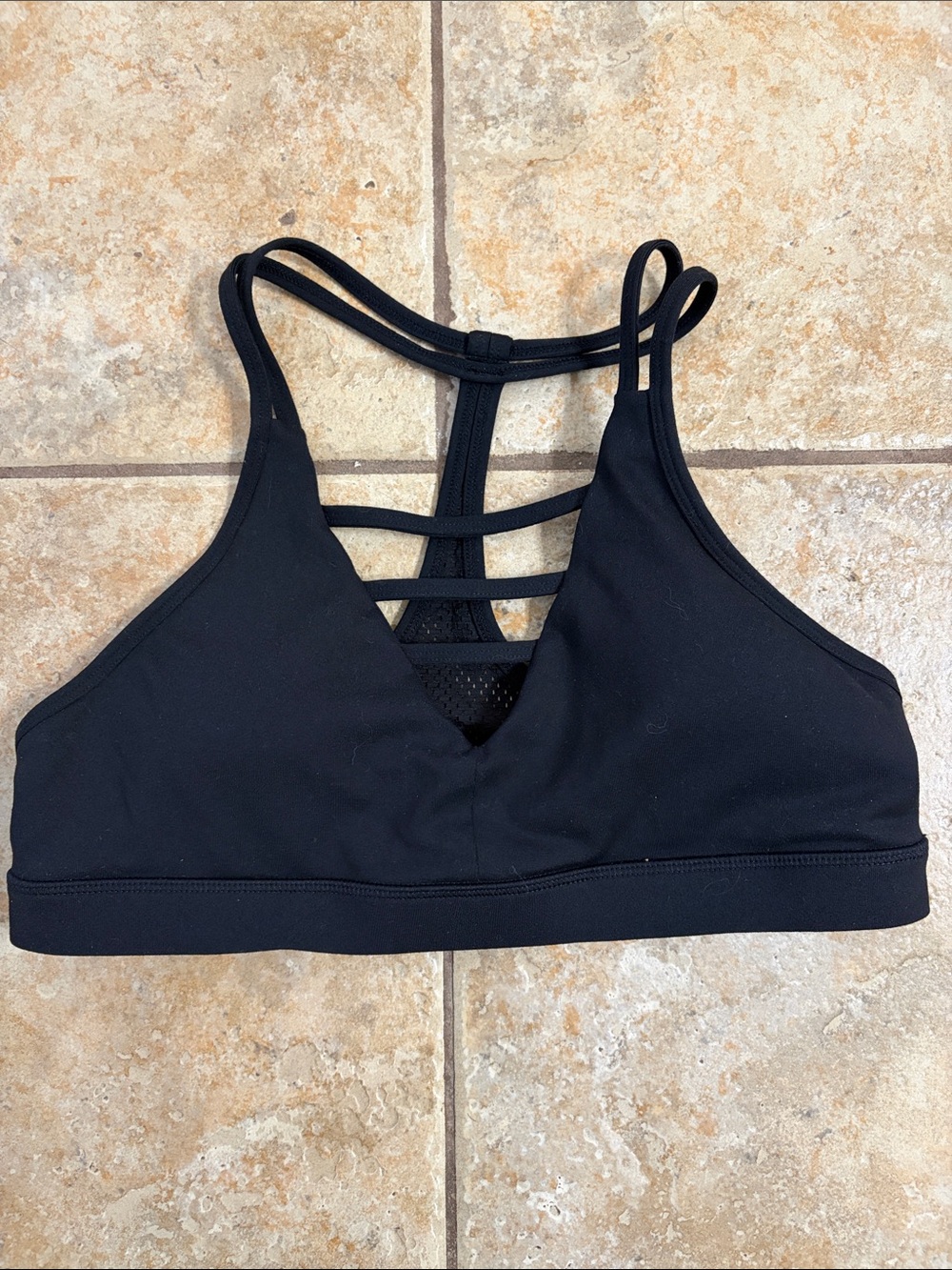 Black Strappy Sports Bralette - Unbranded